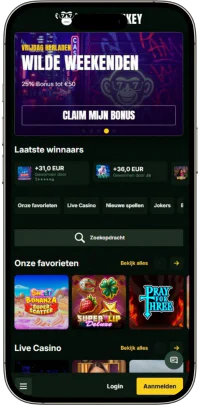 Mobiele versie van SlotMonkey Casino voor smartphone en tablet